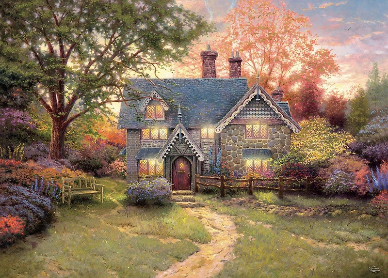 Ceaco Thomas Kinkade 1000PC Puzzle <br>Maison de Pain D'épice