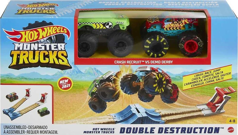 Hot Wheels Monster Trucks Double Destruction Play Set