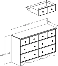 Summer Breeze Bureau double 6 tiroirs- Myrtille