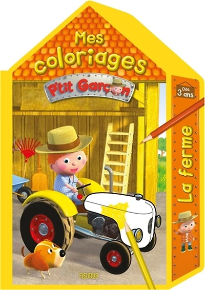 Coloriage maison P'tit garcon - la ferme - French Text