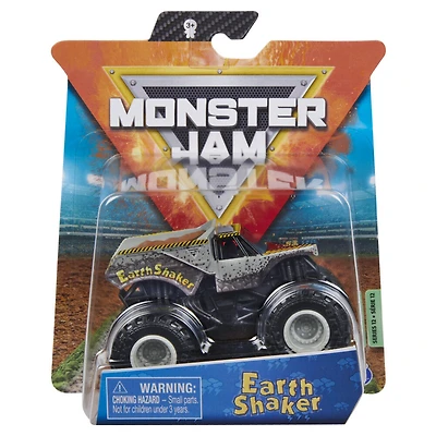 Monster Jam, Monster truck Earth Shaker officiel, véhicule en métal moulé, série Over Cast, échelle 1:64