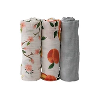 Emballage de 3 Langes en Mousseline de Coton Red Rover - Peachy - Notre exclusivité