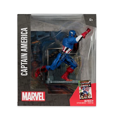 Marvel Captain America à l'échelle 1:10ème, pièce de collection avec scène (Captain America n°100)