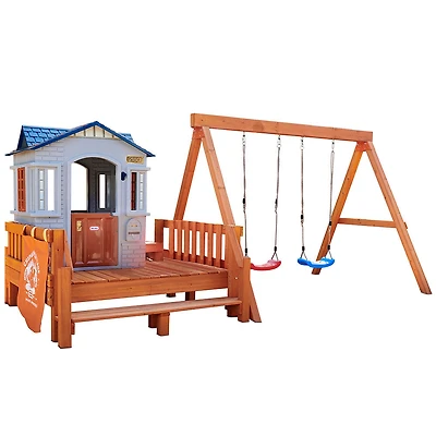 Portique de jardin Chipmunk Cottage Real Wood Adventures Little Tikes pour les enfants