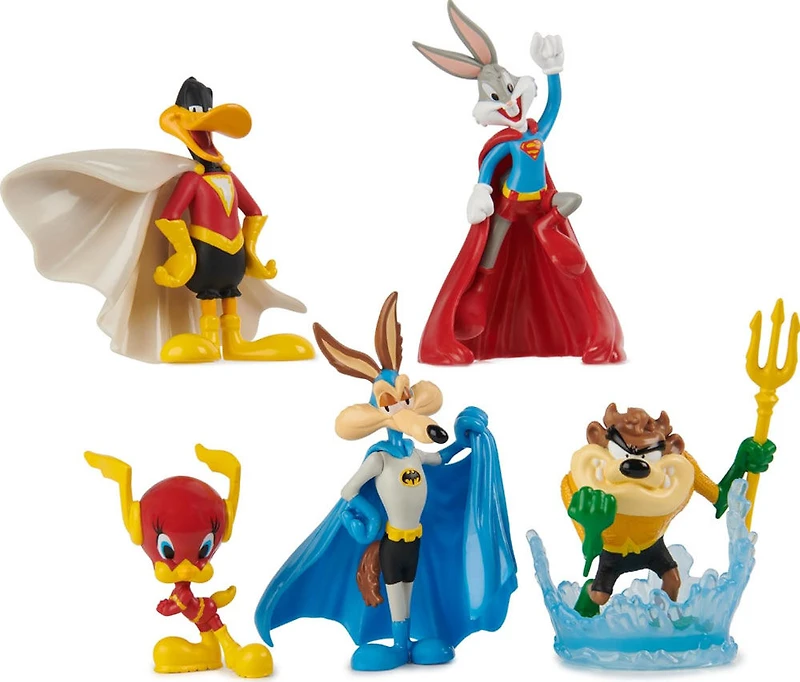 DC Comics, Looney Tunes Mash-Up Pack, Limited Edition WB 100 Yrs Anniversary, 5 Looney Tunes x DC 4-Inch Superhero Figures
