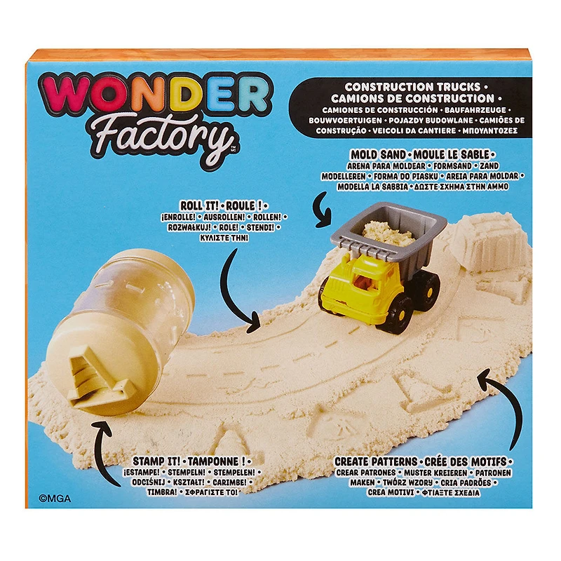 Wonder Factory Never Dry Sand Construction Trucks  - Light Brown + Dump Truck