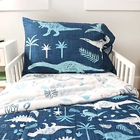 3-Piece Toddler Bedding Set, Blue Dinosaur