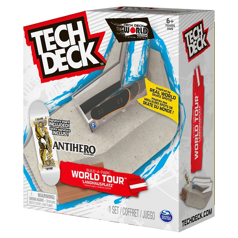Tech Deck, Build-A-Park World Tour, Landhausplatz (Autriche), Coffret rampe avec fingerboard Signature - Édition anglaise