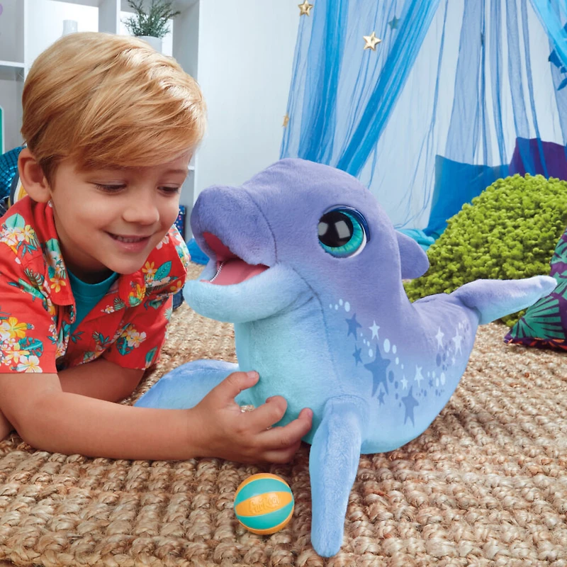 furReal Dazzlin' Dimples My Playful Dolphin, 80+ Sounds and Reactions, Interactive Toy Electronic Pet