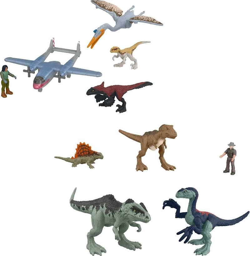 Figurines MINIS Jurassic World: Dominion, coffret multiple combat ou vol de 5 jouets inspirés de films