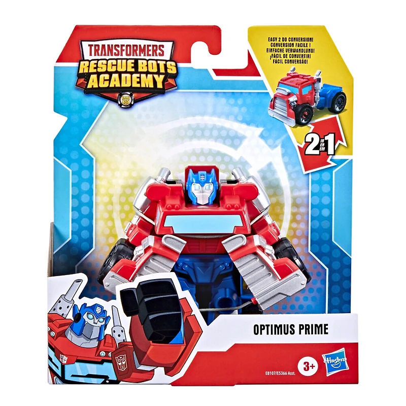 Playskool Heroes Transformers Rescue Bots Academy Optimus Prime Converting Toy, 4.5-Inch Action Figure, Toys for Kids Ages 3 and Up
