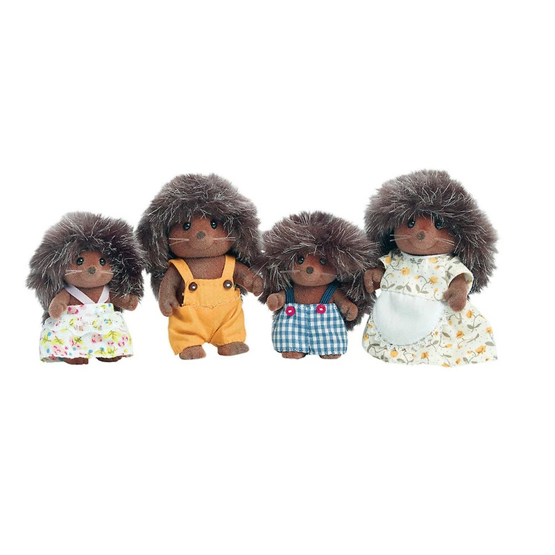 Calico Critters Pickleweeds Hedgehog Family, Lot de 4 figurines de poupée à collectionner