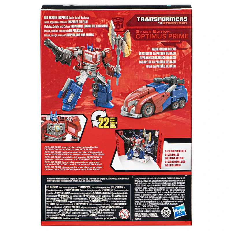 Transformers Generations Studio Series figurine 03 Gamer Edition Optimus Prime classe Voyageur de 16,5 cm, Transformers: War for Cybertron