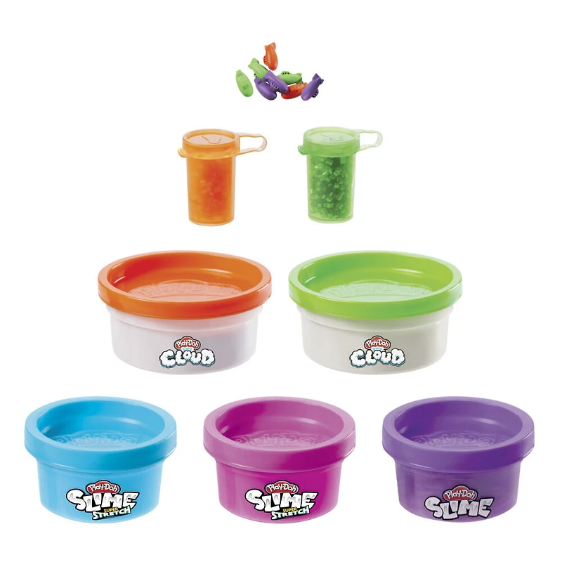 Play-Doh Nickelodeon Slime Mélange rock 'n' roll  avec 5 couleurs de pâte atoxique et 3 variétés de perles
