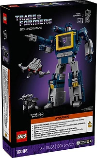 LEGO Icons Transformers: Soundwave Model Kit - Collectible Building Set for Adults, 18+ - 10358