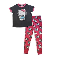 Hello Kitty 2 Piece Pajama Set - Black/Pink