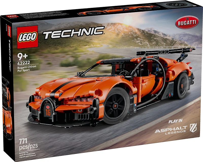 LEGO Technic L'Hypervoiture de Bugatti Chiron Pur Sport, Jouet de Voiture de Course, Cadeau de Véhicule pour Enfants 42222