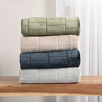 Recycled Cozy Textured Throw, Green 50" x 60"