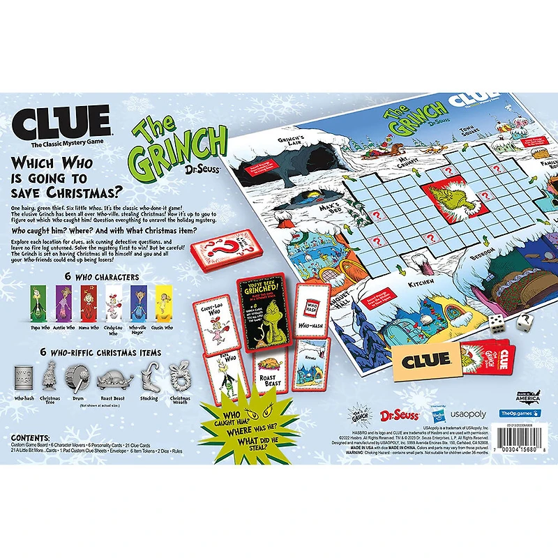USAopoly CLUE: The Grinch - Édition anglaise