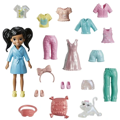 Polly Pocket Coffret Poupée et 18accessoires, chaton nacré