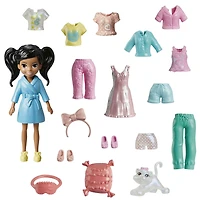 Polly Pocket Coffret Poupée et 18accessoires, chaton nacré