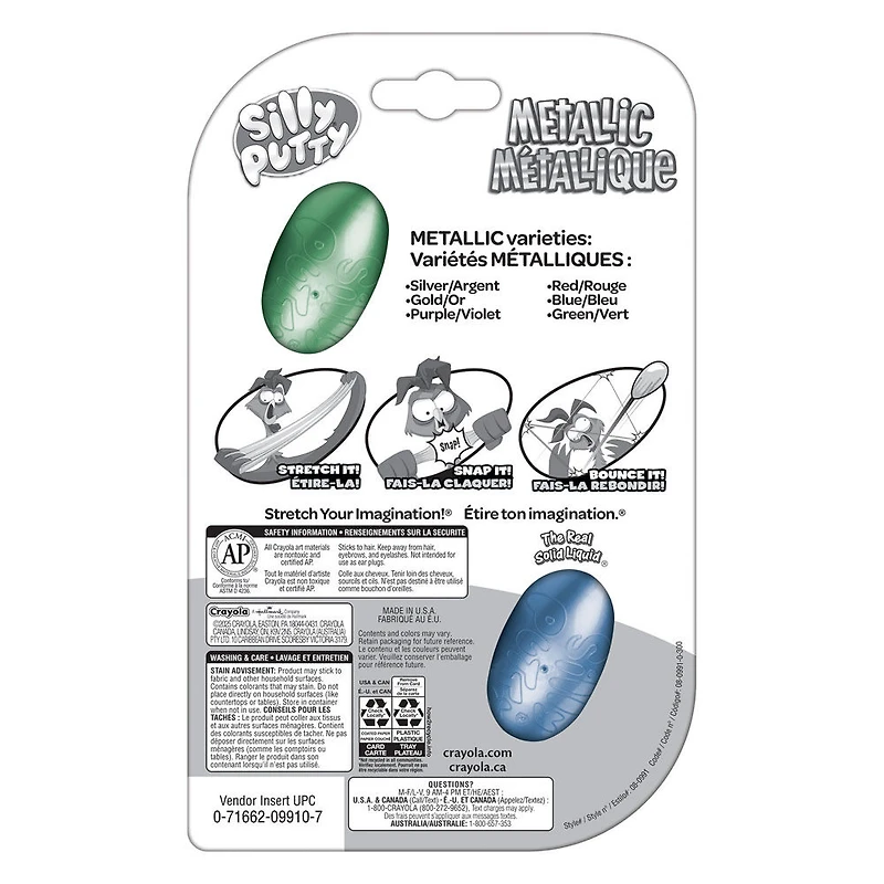 Crayola Silly Putty Metallic Eggs, 2 Count