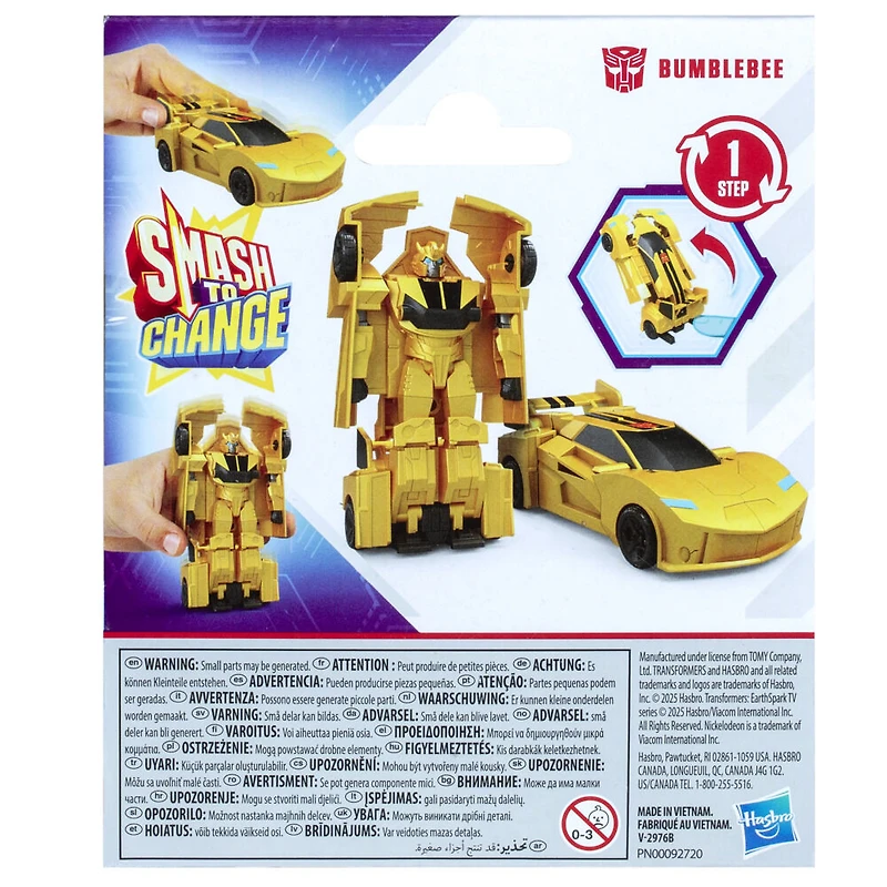 Transformers EarthSpark 1-Step Smash Changers Bumblebee Action Figure