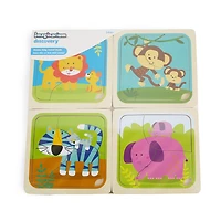 Imaginarium Discovery - Wooden Baby Animal Puzzle Assortment - Wild Animal Parent & Baby