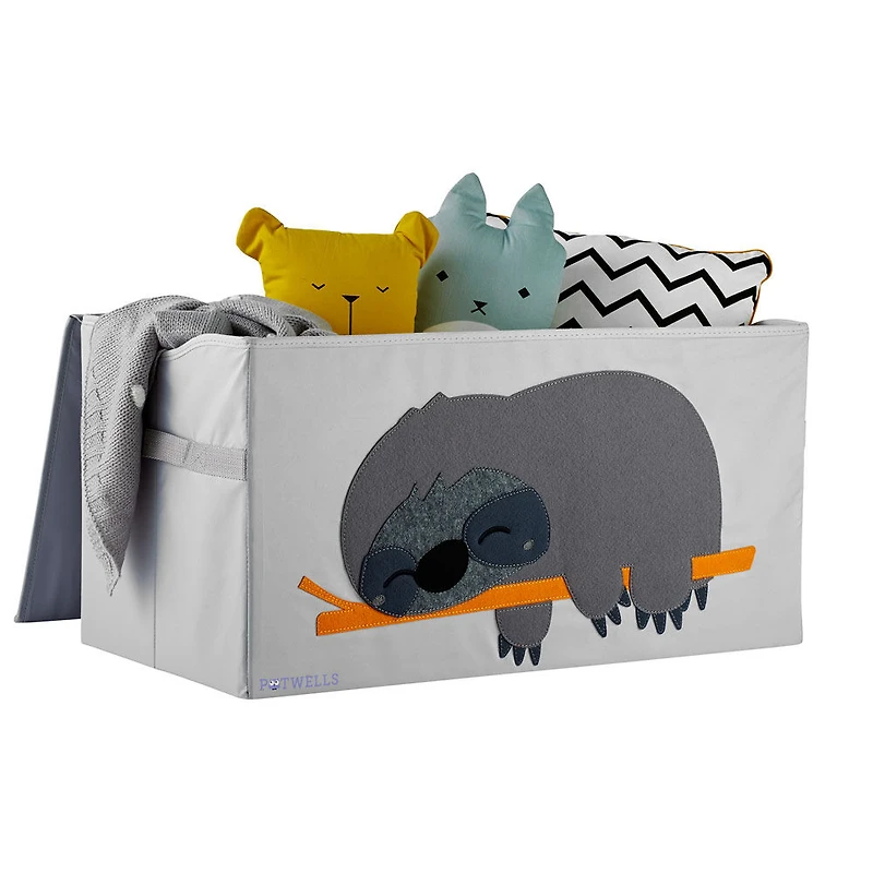 Potwells - Coffre de rangement pour jouets pour bébés et tout-petits - Organisateur de coffre - Paresseux