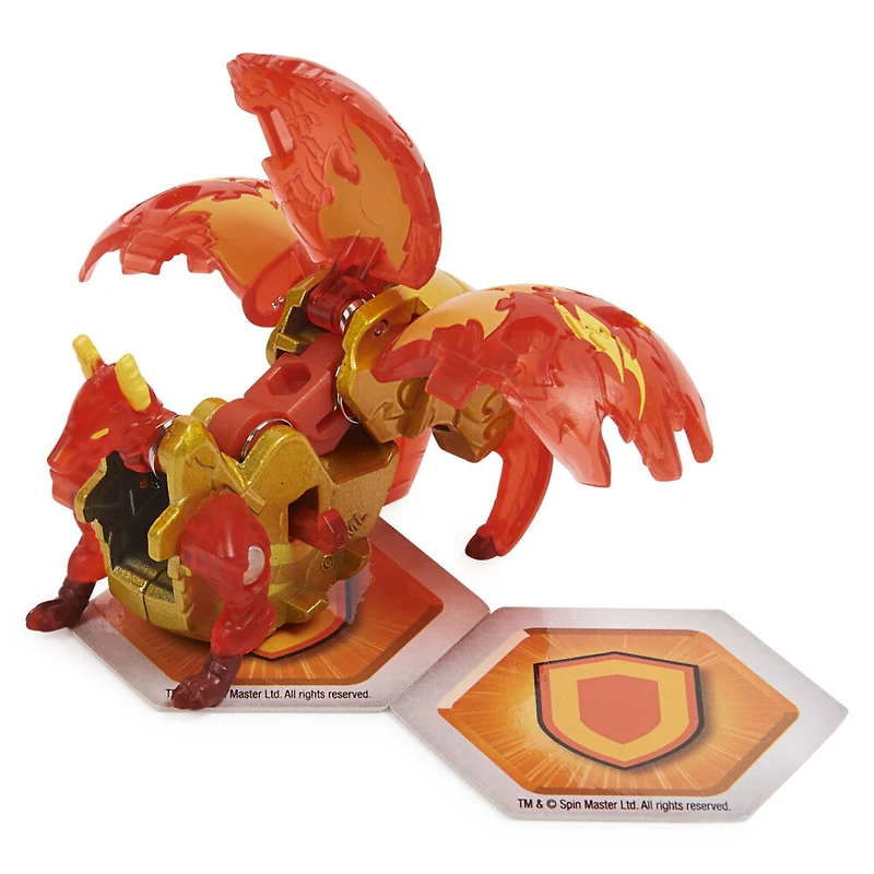 Bakugan Evolutions, Blitz Fox (Rouge), Bakugan True Metal Platinum Series, 2 BakuCores et carte Personnage