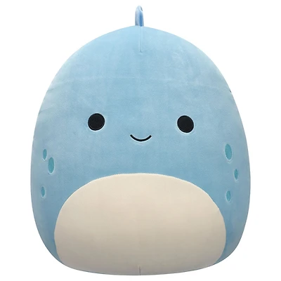 Peluche Squishmallows 16" - John-John le Dino bleu ardoise au ventre blanc