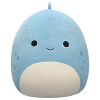 Peluche Squishmallows 16" - John-John le Dino bleu ardoise au ventre blanc