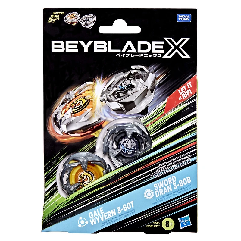 Beyblade X Dual Pack Gale Wyvern 3-60T et Sword Dran 3-80B