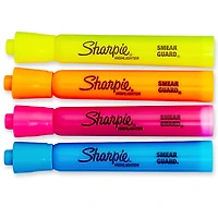 Sharpie Tank Highlighters, Chisel Tip, Assorted Colours, 4 Count