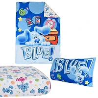 Blue's Clues 3 Piece Toddler Bedding Set with Reversible Comforter, Fitted Sheet and Pillowcase by Nemcor