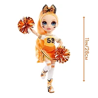 Rainbow High Cheer Poppy Rowan - Poupée-mannequin orange avec pompons