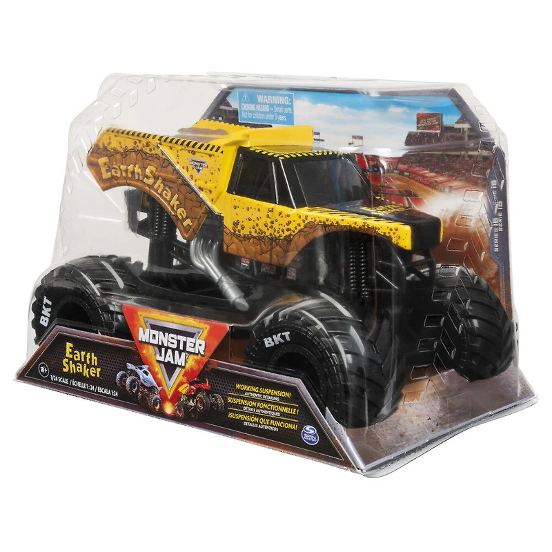 Monster Jam, Monster truck Earth Shaker officiel, véhicule en métal moulé à collectionner, échelle 1:24