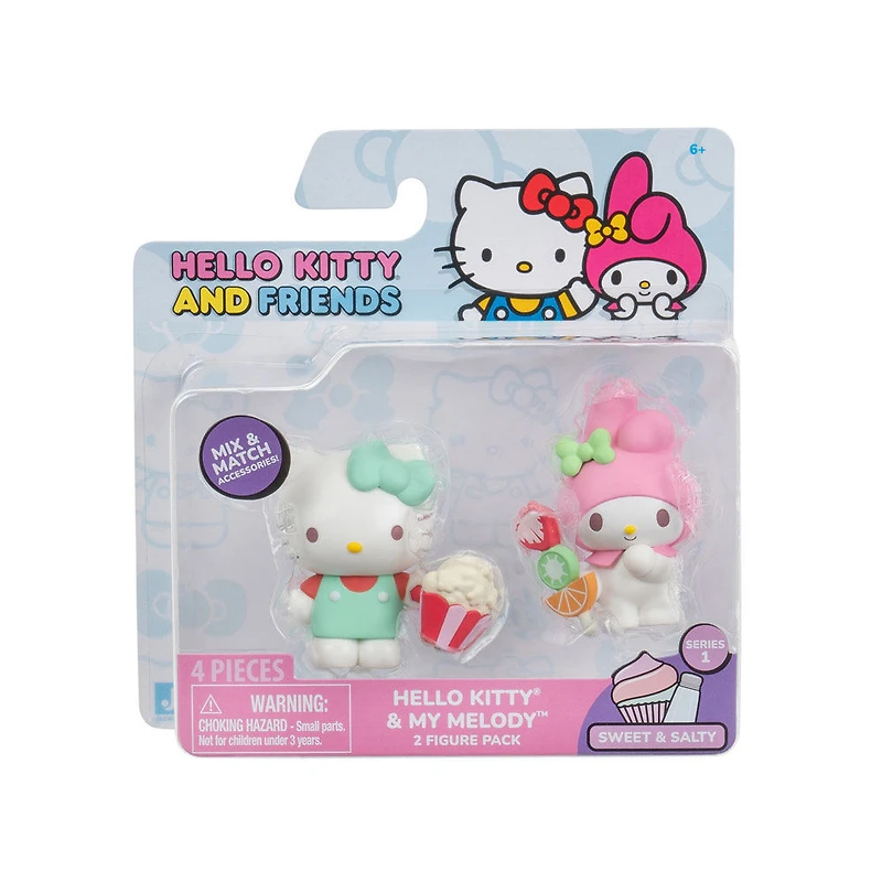 Hello Kitty and Friends 2-inch 2 Pack - Sweet and Salty: Hello Kitty and My Melody