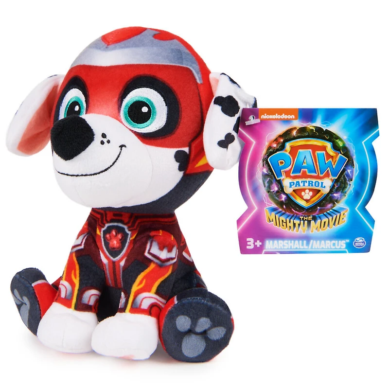 PAW Patrol : La Super Patrouille le film, Peluche Marcus Super Patrouille de 17 cm, animaux en peluche haut de gamme
