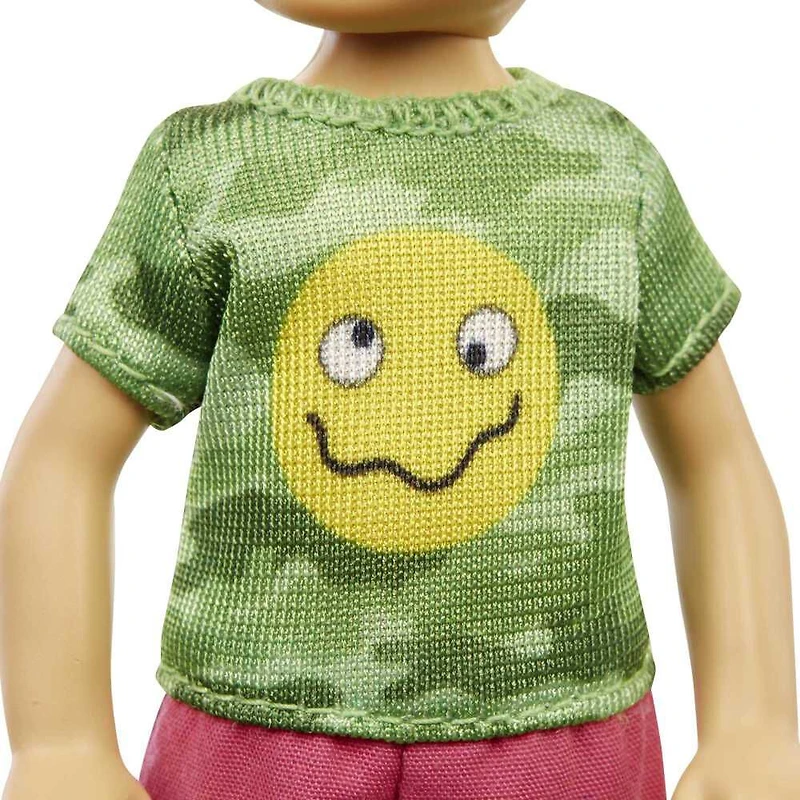 ​Barbie Chelsea Boy Doll (6-inch Brunette) Wearing Camo T-Shirt, Shorts and Sneakers