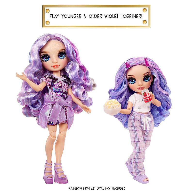 Rainbow High Jr High PJ Party Violet (Purple) 9" Posable Doll