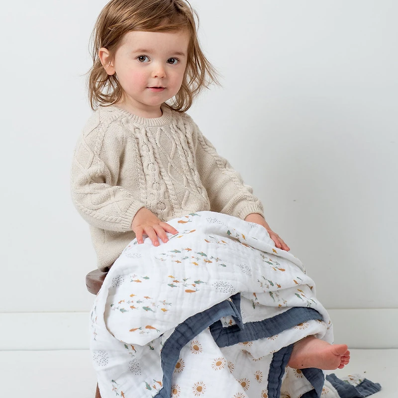 Lulujo - Couverture réversible mousseline 3Pl