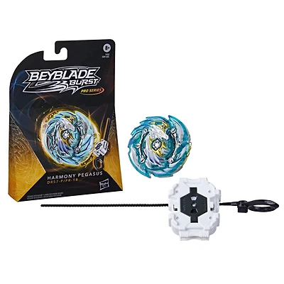 Beyblade Burst Pro Series, Starter Pack toupie de compétition Harmony Pegasus de type endurance et lanceur