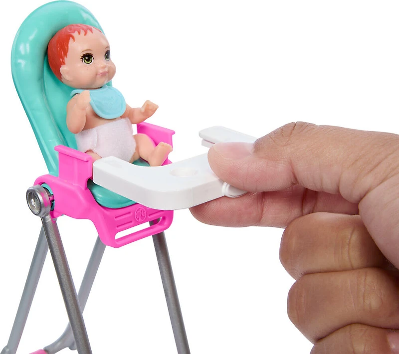 Barbie Skipper Babysitters Inc & Playset, Includes Doll, Baby, and Mealtime Accessories