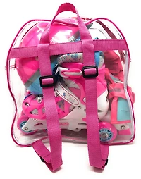 Ensemble de rollerblade rose réglable Chicago Skates Taille J10-J13