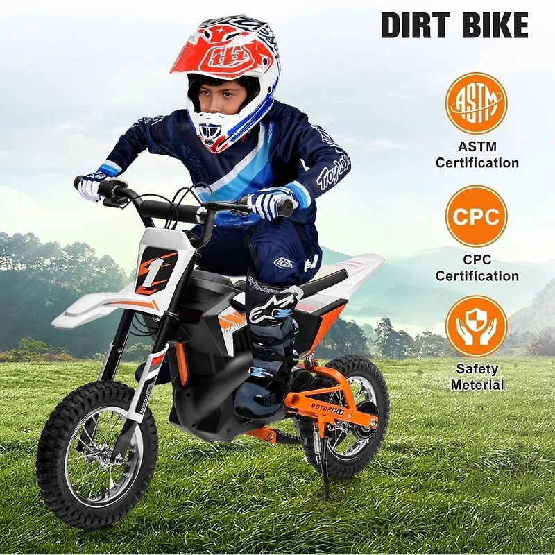 KidsVip 24V SuperMoto Dirt Bike for Kids- Black - English Edition