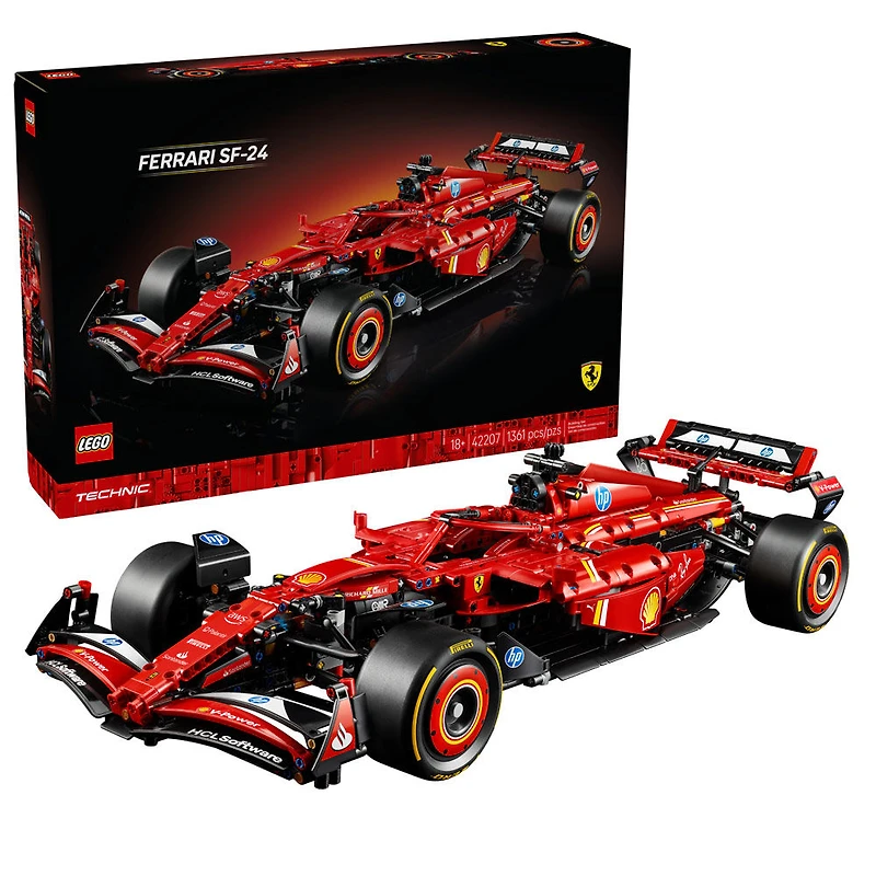 LEGO Technic Ferrari SF-24 F1 Car Model Kit for Adults, Build Your Own Racing Vehicle Set 42207