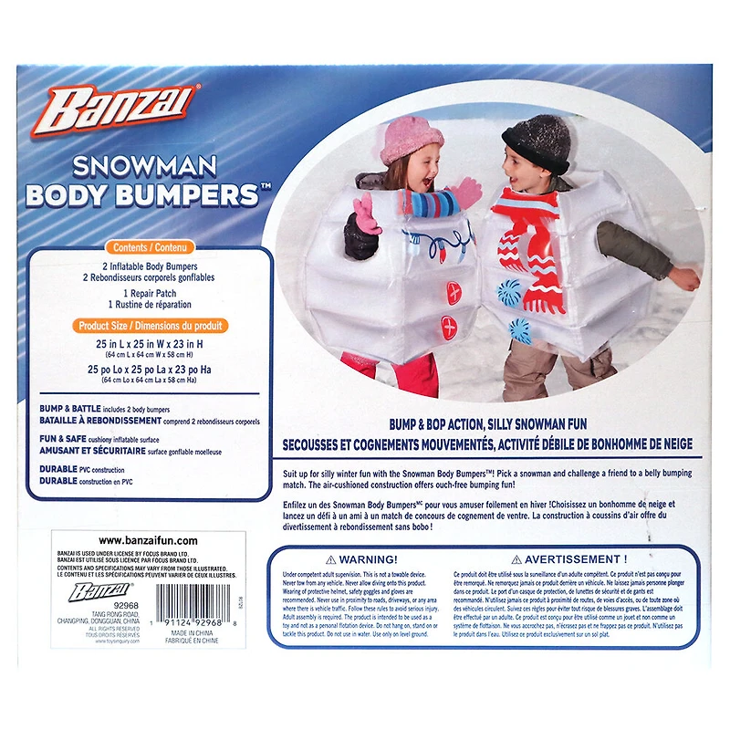 Banzai Tenues Gonflables de Bonhomme de Neige