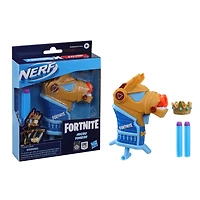 Nerf Fortnite Micro Y0nd3r, mini-blaster à fléchettes, inspiré du modèle Y0nd3r de Fortnite, inclut 2 fléchettes Nerf et couronne amovible