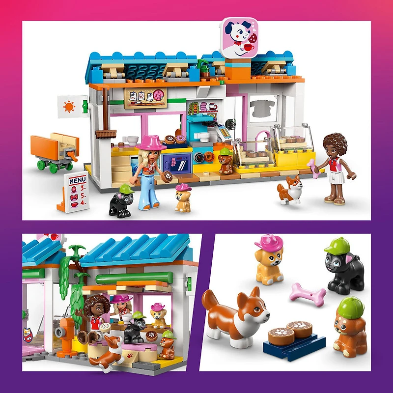 LEGO Friends La Boulangerie de Gâteries pour Chiens - Ensemble de Jouet de Construction avec 2 Minipoupées et 4 Chiens - 42677